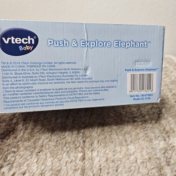 VTech Baby Learning Toy Interactive Push and Explore Elephant - Picture 8 of 14